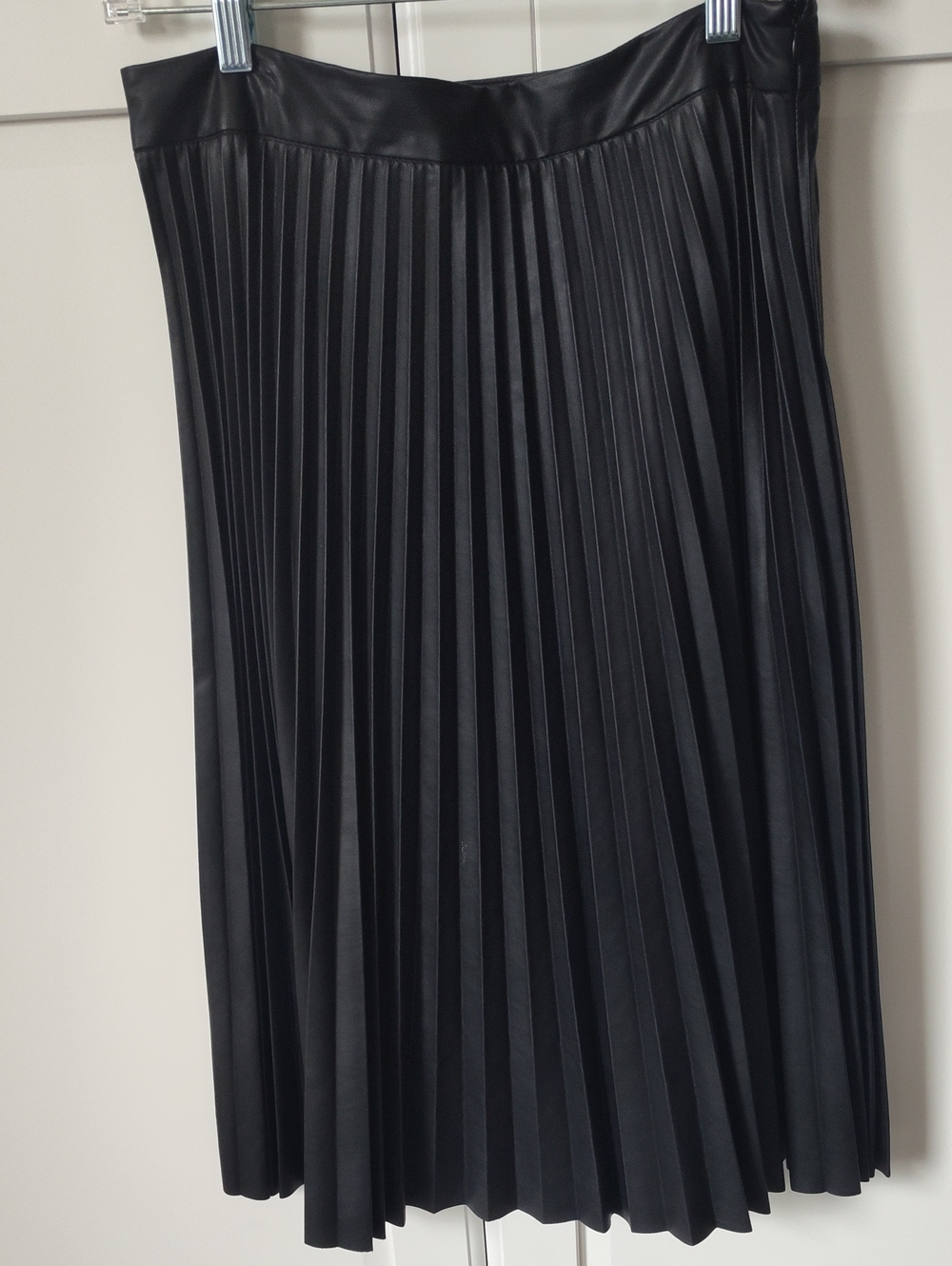 Maison Cinqcent Black PU Pleated Skirt